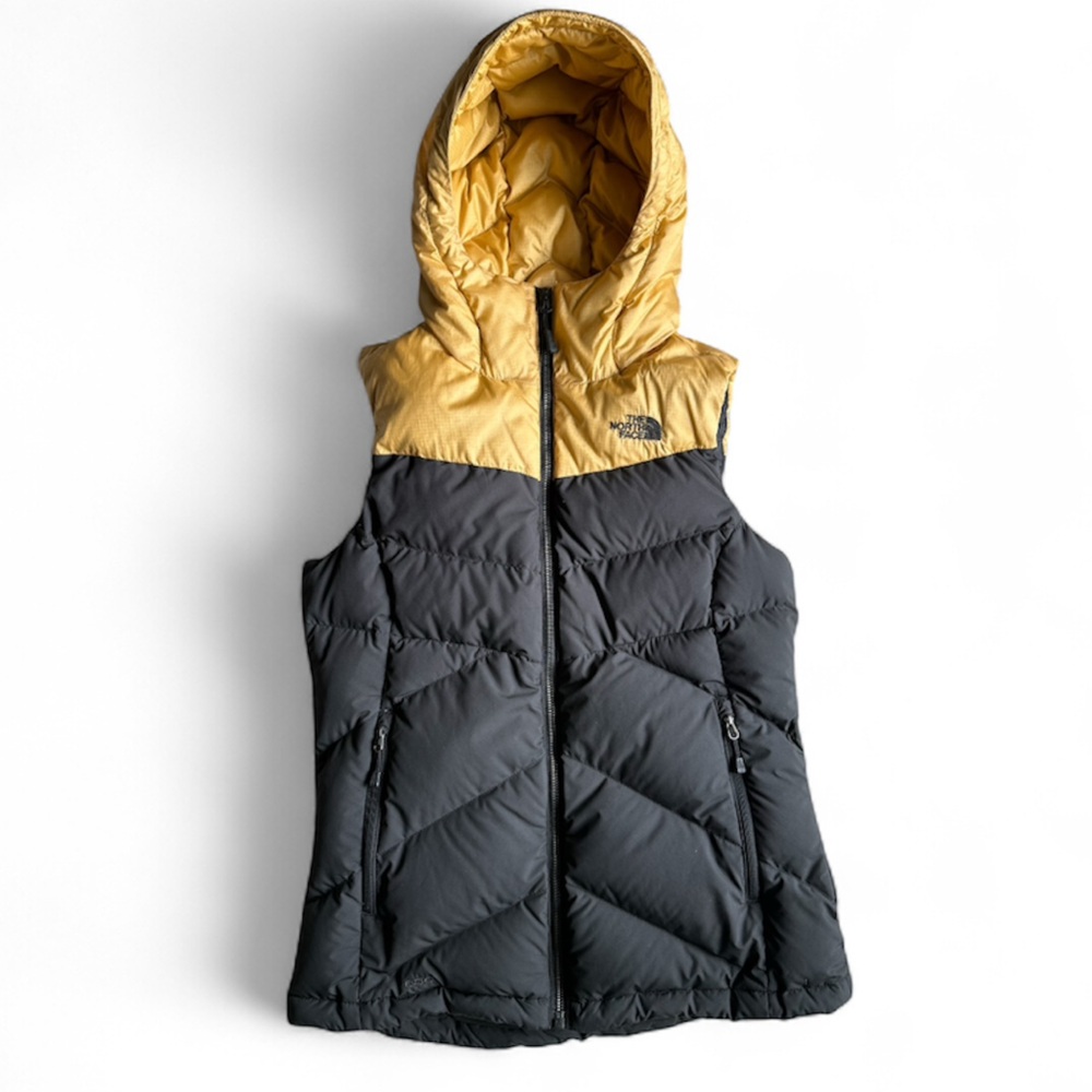 North Face Kailash Gold/Black Hooded Vest SZ Small